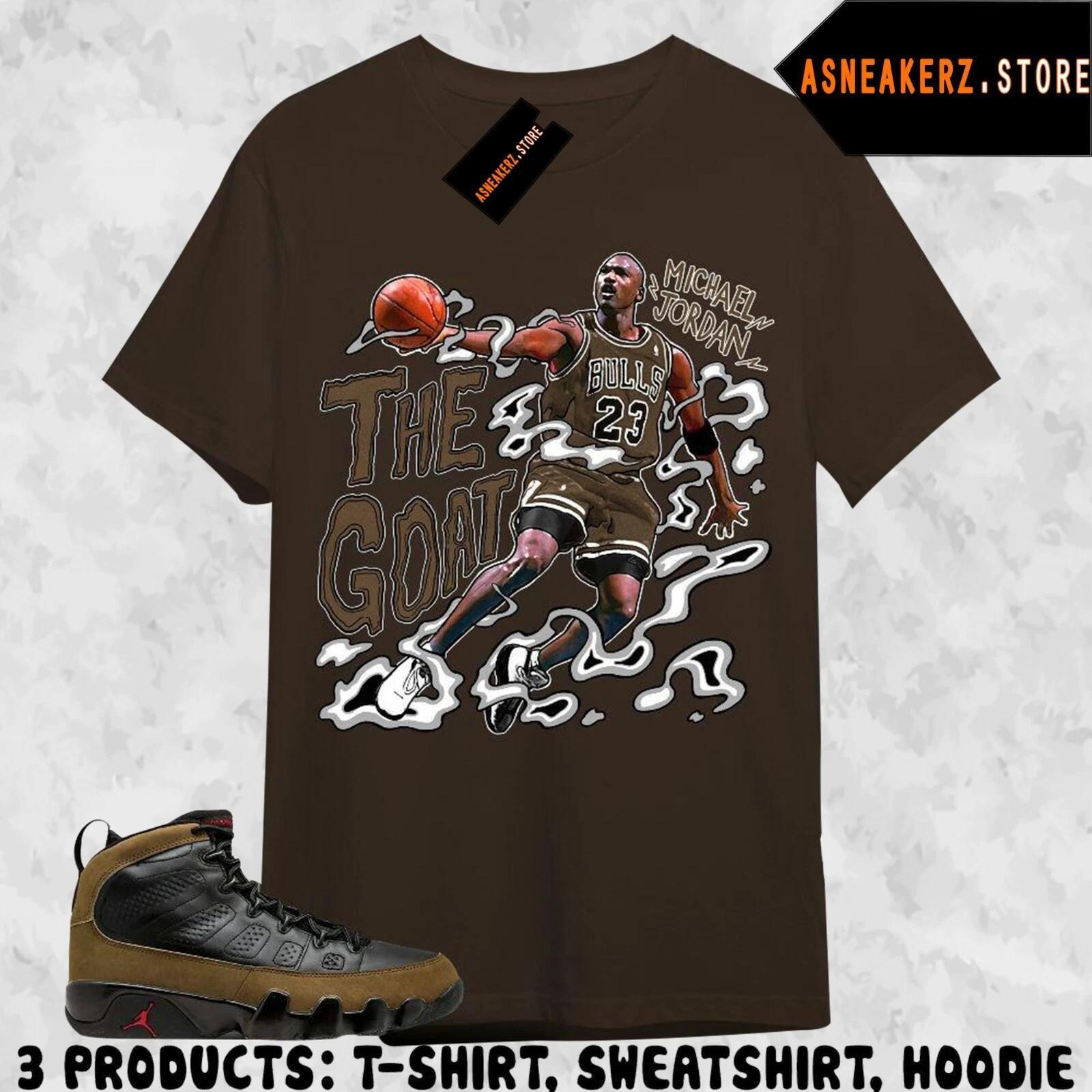 Shirt To Match Aj 9 Olive Matching Tee The Goat Mj Tees T-Shirt